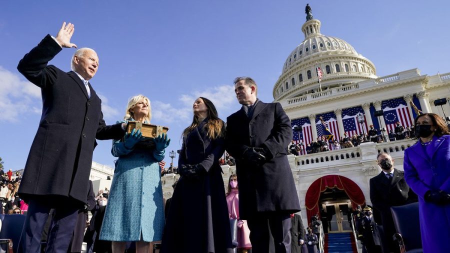 Joe Biden being sworn in as the 46th President